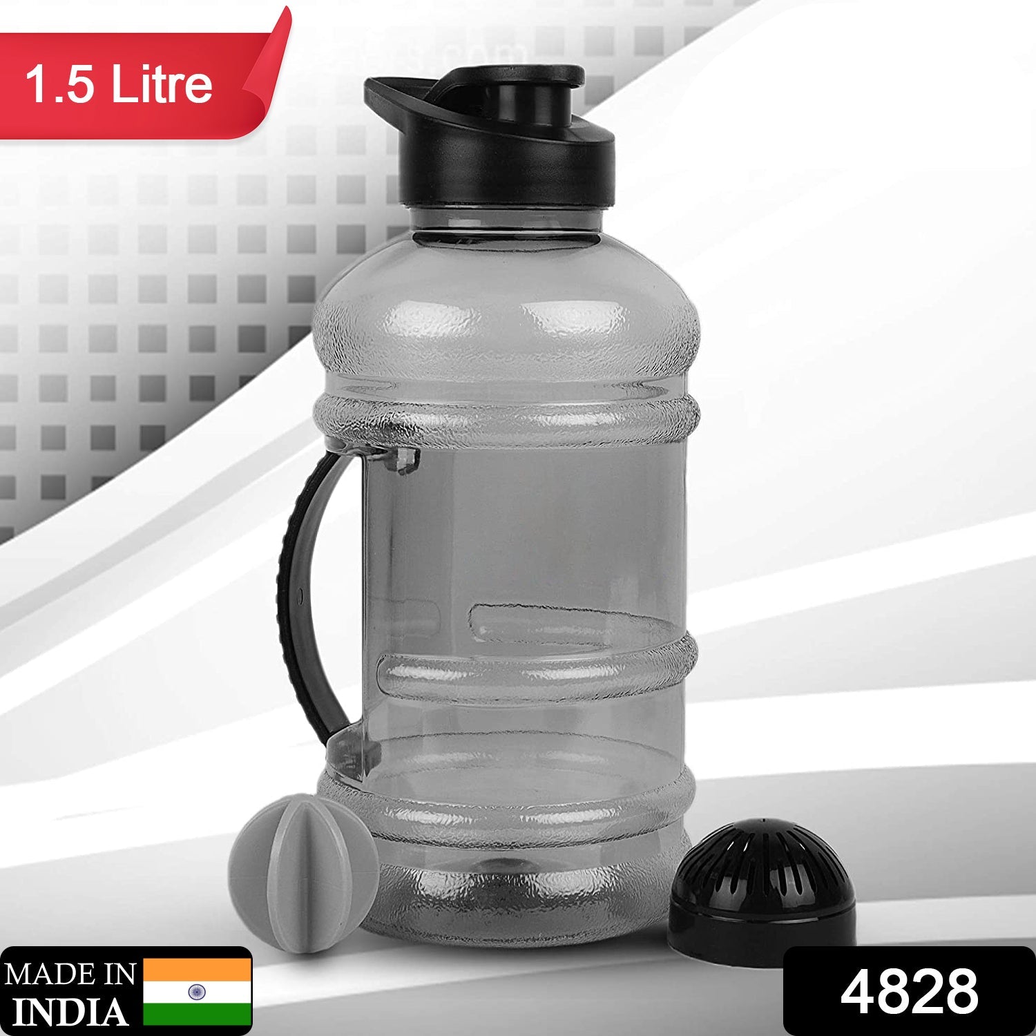 4828 Sports Gym 1.5 Liters Gallon Water Bottle with Mixer and Strainer DeoDap